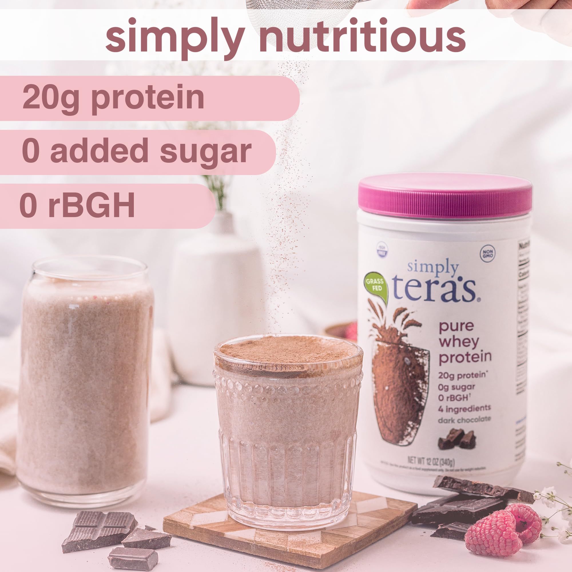 la poudre simply tera's protéine lactosérum acides aminés complets pour soutien énergétique et récupération.
