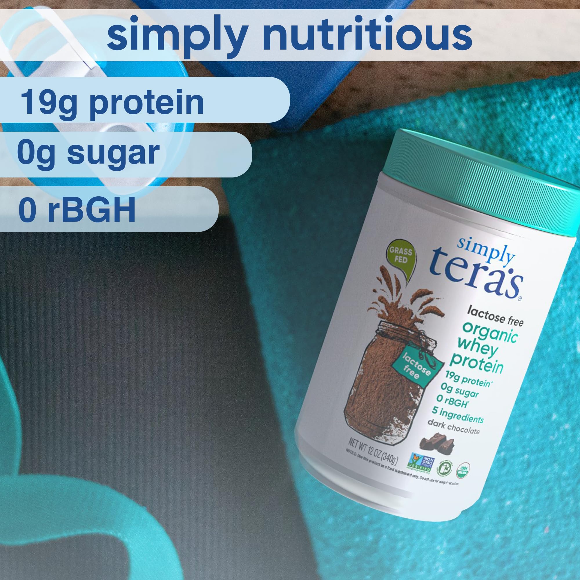 Gobelet Simply tera's sans lactose, boisson rapide protéinée pour collation.