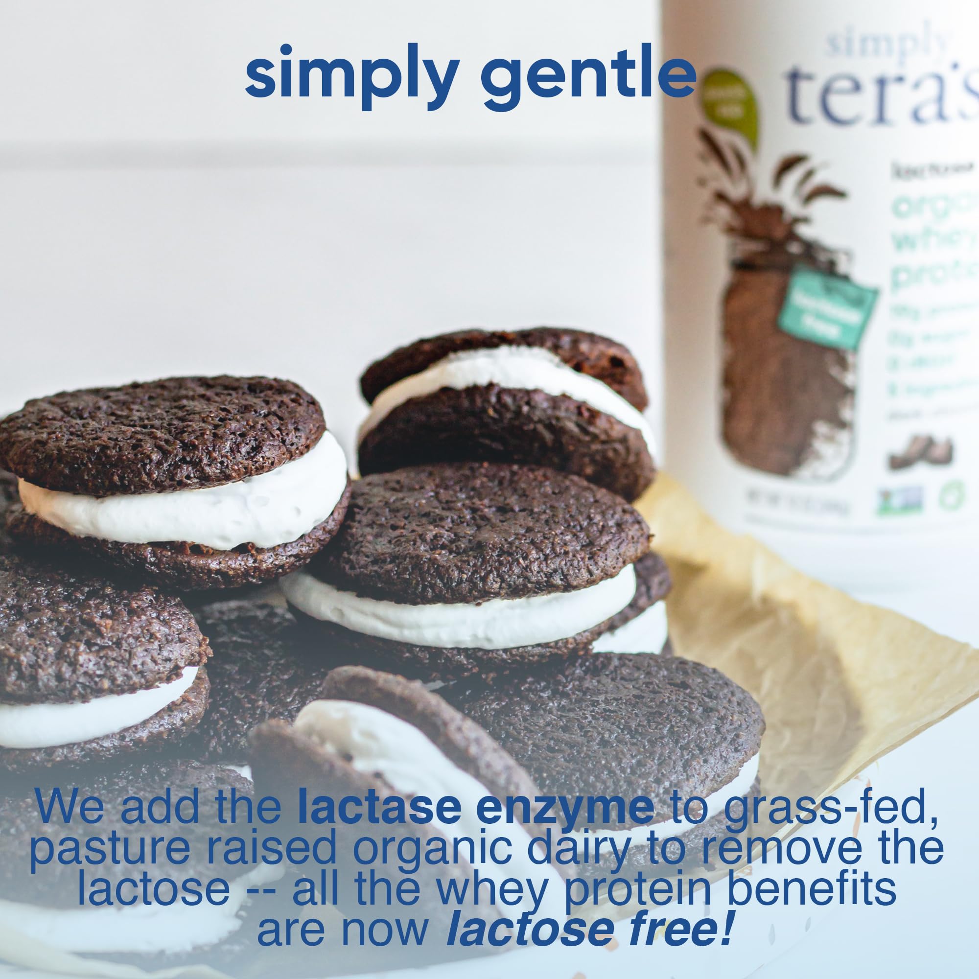 Ingrédients simples et naturels de Simply tera's sans lactose, source d'énergie.