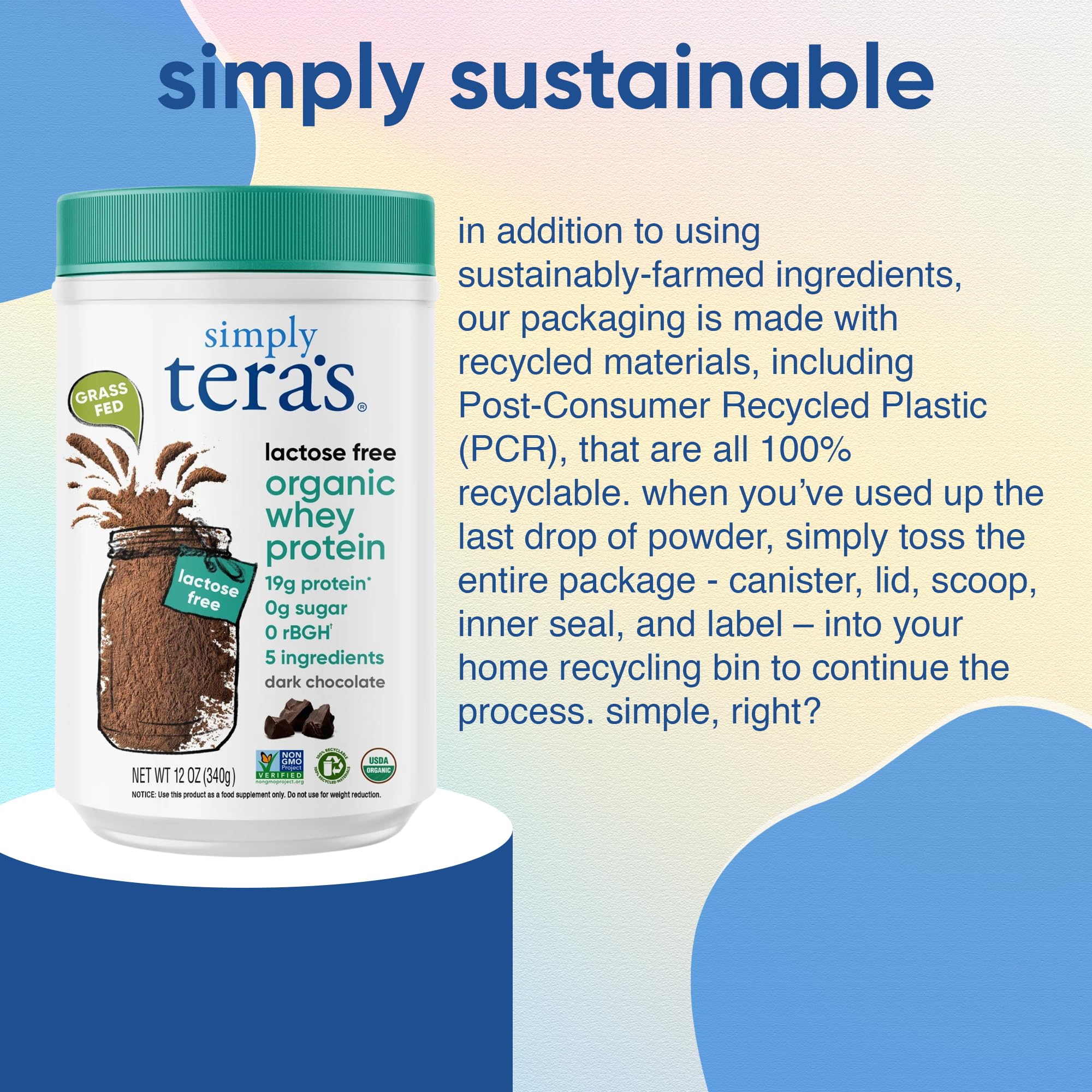 Préparation rapide avec Simply tera's sans lactose, idéal pour smoothies et déjeuners.