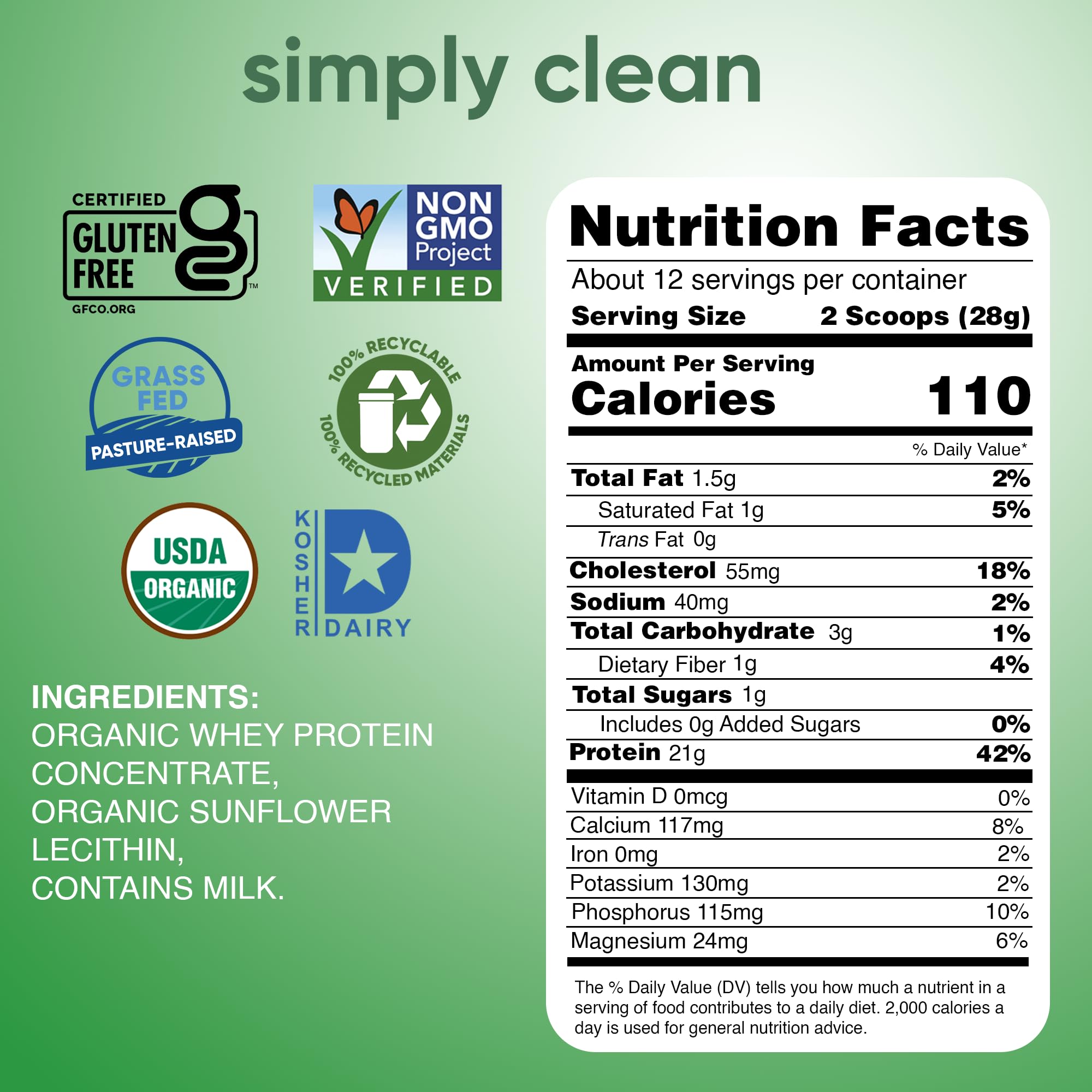 Doseur montrant la portion idéale de Simply Tera's Whey Nature.