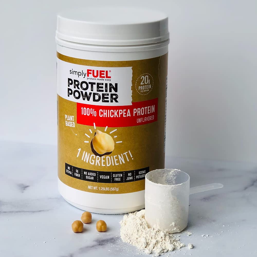 SimplyFUEL mélange protéiné pois chiche, parfait pour smoothies protéinés et petit-déjeuner.
