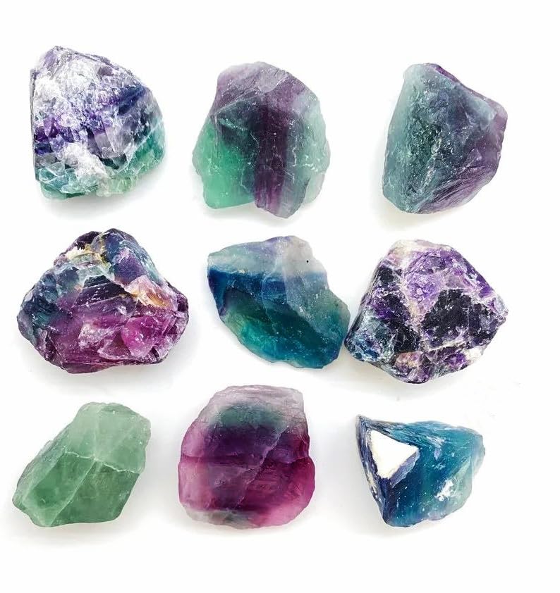 Simurg fluorite brute arc-en-ciel, idéale pour cabochon et polissage.