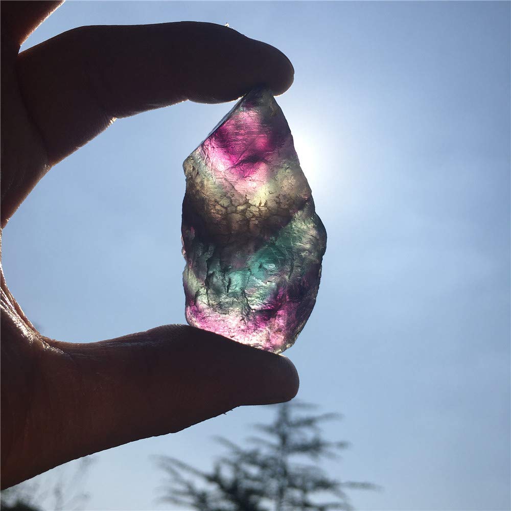 Simurg fluorite brute arc-en-ciel, pierres uniques pour projets lapidaires.