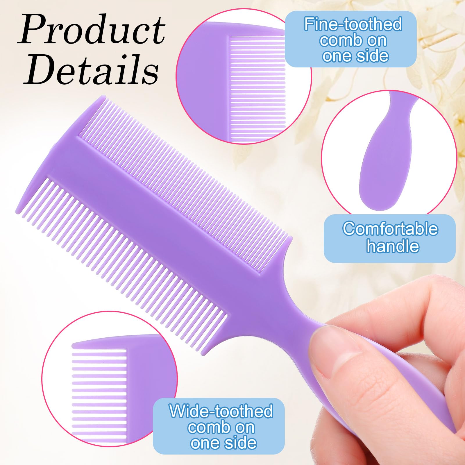 Peigne Singhoow vert à dents fines double face pour cheveux sensibles et lisser en douceur