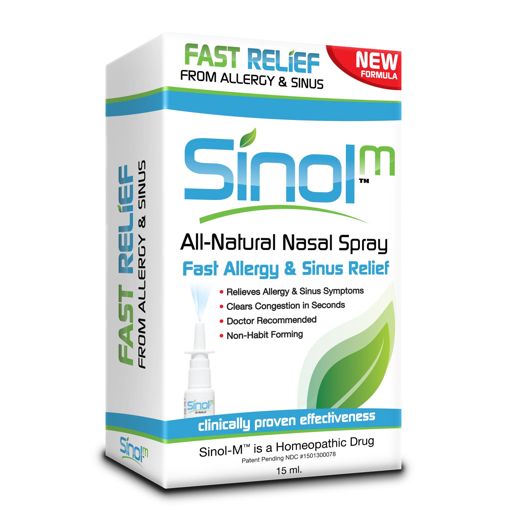 SinolM bouteille nasale naturelle pour un soulagement rapide des congestions.