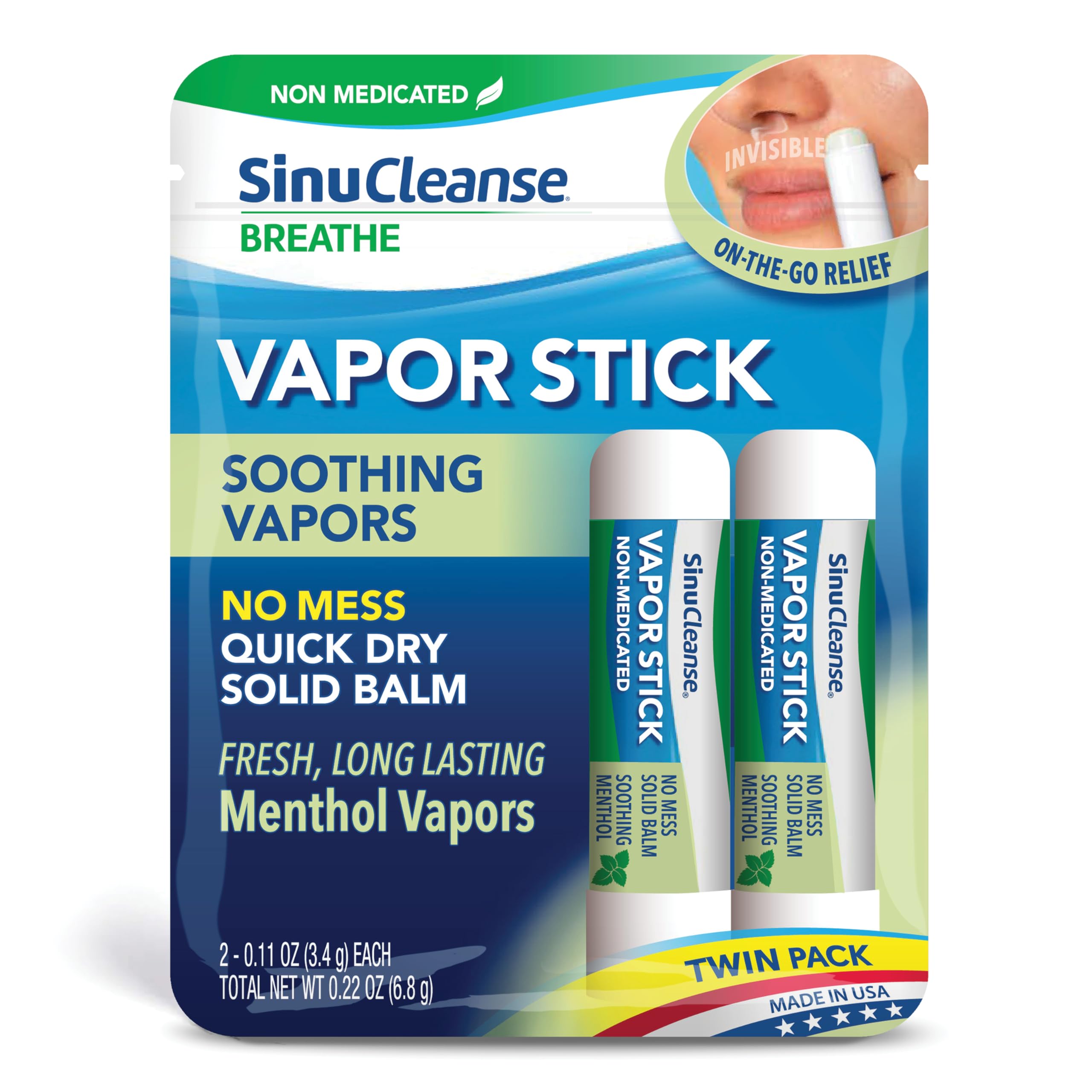 Bâton vaporisateur SinuCleanse dans emballage portable prêt à l'emploi