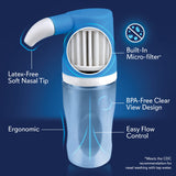Bouteille SinuCleanse au design ergonomique pour une manipulation aisée.