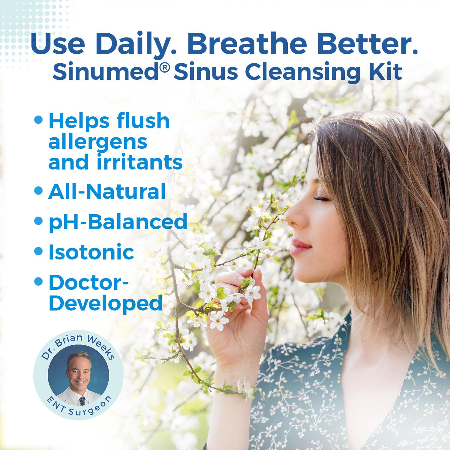 SinuMed Sachets saline pureté élevée, rinçage sans irritants.