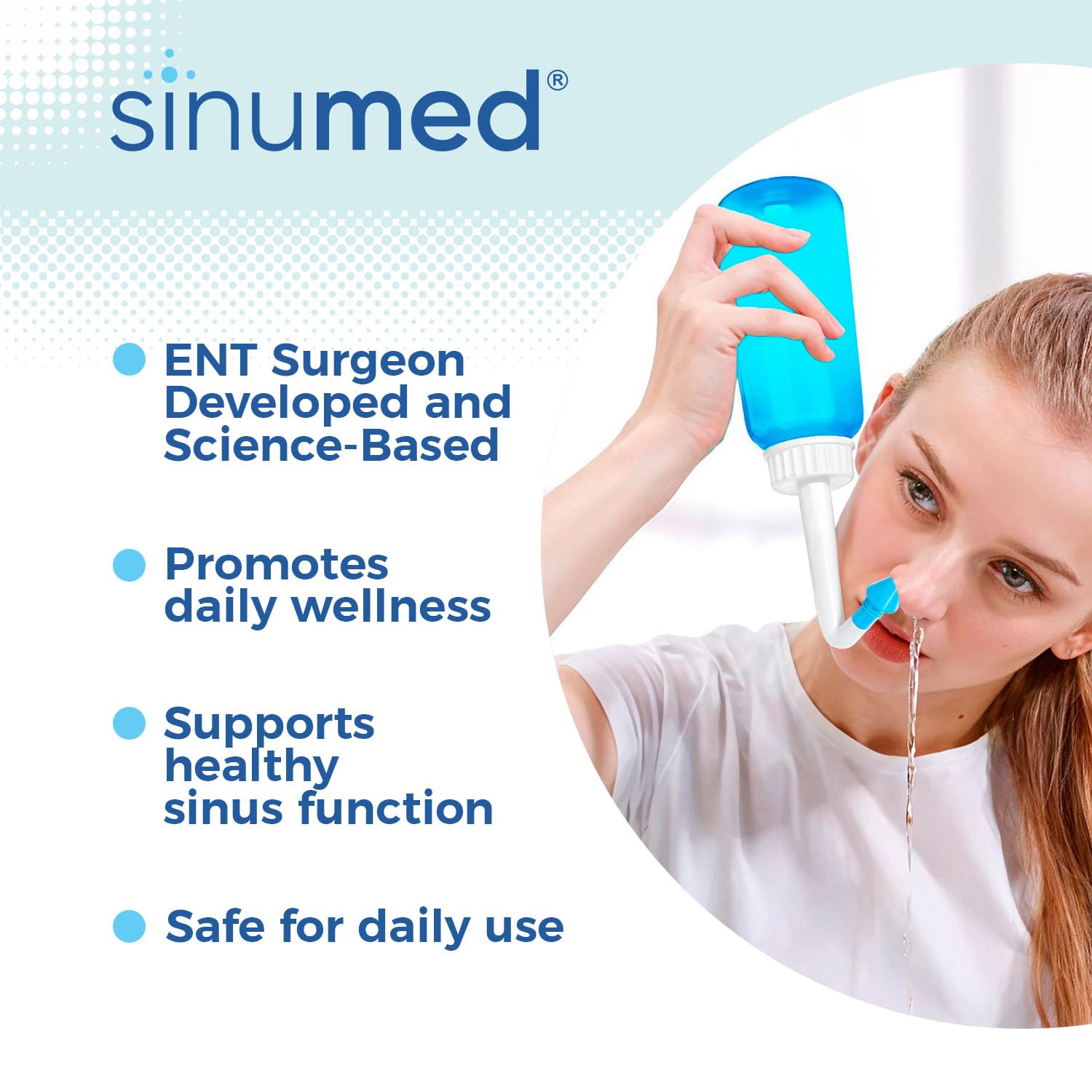 SinuMed solution non irritante, formulée pour une expérience agréable
