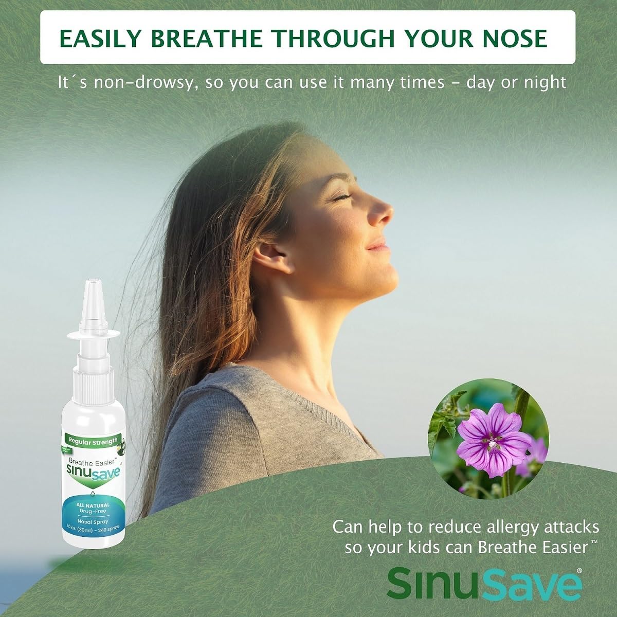 Sinusave: utilisation quotidienne favorisant des voies nasales plus dégagées.