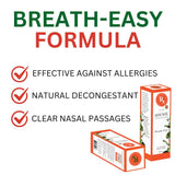 Sinusol Breathe Easy, flacon huiles essentielles montrant le soin des voies nasales