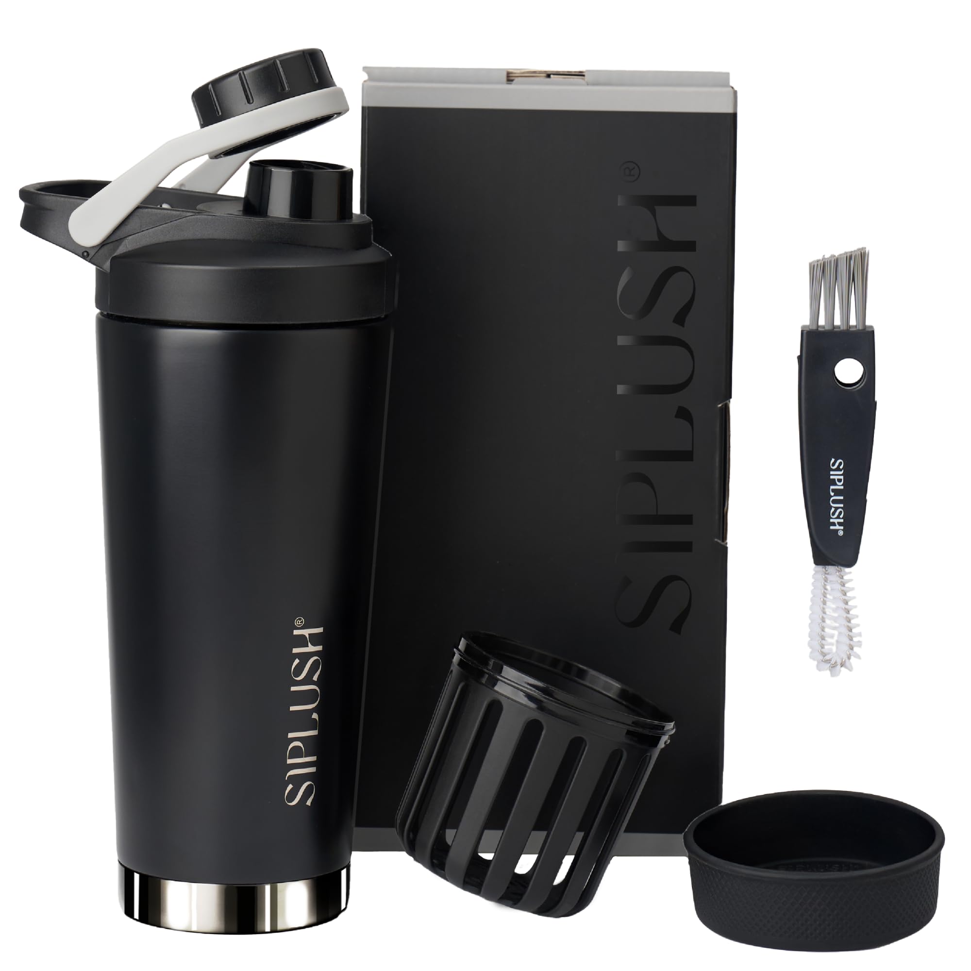 SIPLUSH Paradis Shaker: bouteille 24 oz en inox pour hydratation élégante au quotidien.