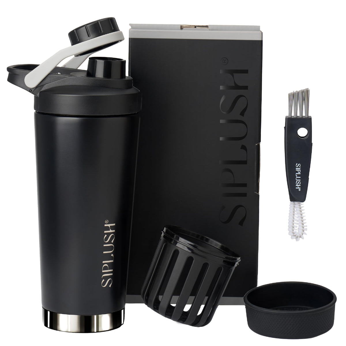 SIPLUSH Paradis Shaker: bouteille 24 oz en inox pour hydratation élégante au quotidien.