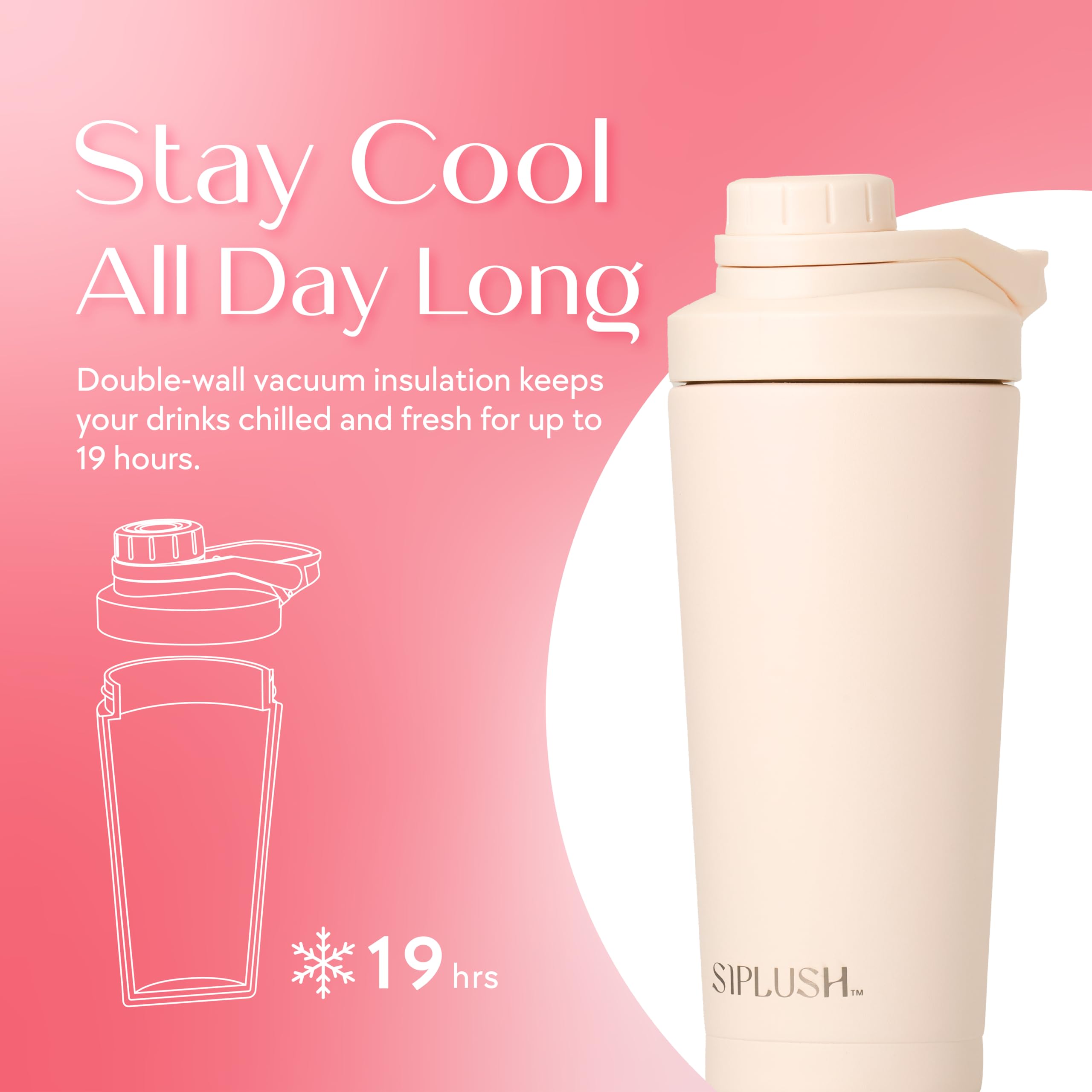 SIPLUSH Paradise Shaker mélange silencieusement sans bruit de blender.