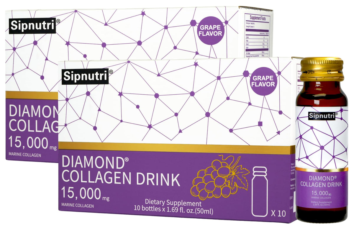 Sipnutri Diamond Collagen – bouteille 50 ml, peau hydratée et éclatante