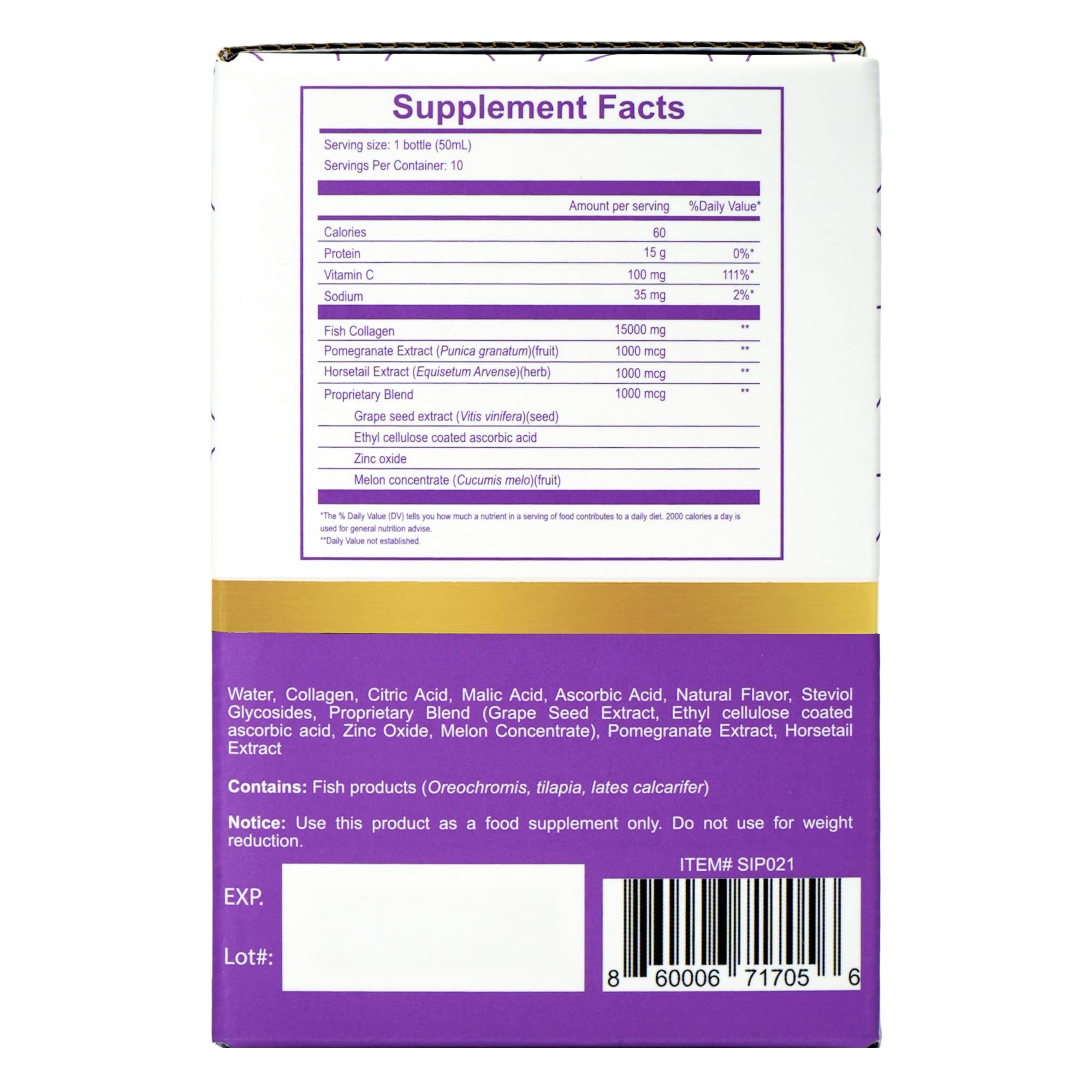 Sipnutri Diamond Collagen – bouteille fraîche, dégustation rafraîchissante à tout moment