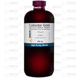 Sirius Metals or colloïdal 100ppm, bouchon noir et étiquette, emballage sûr pour laboratoire