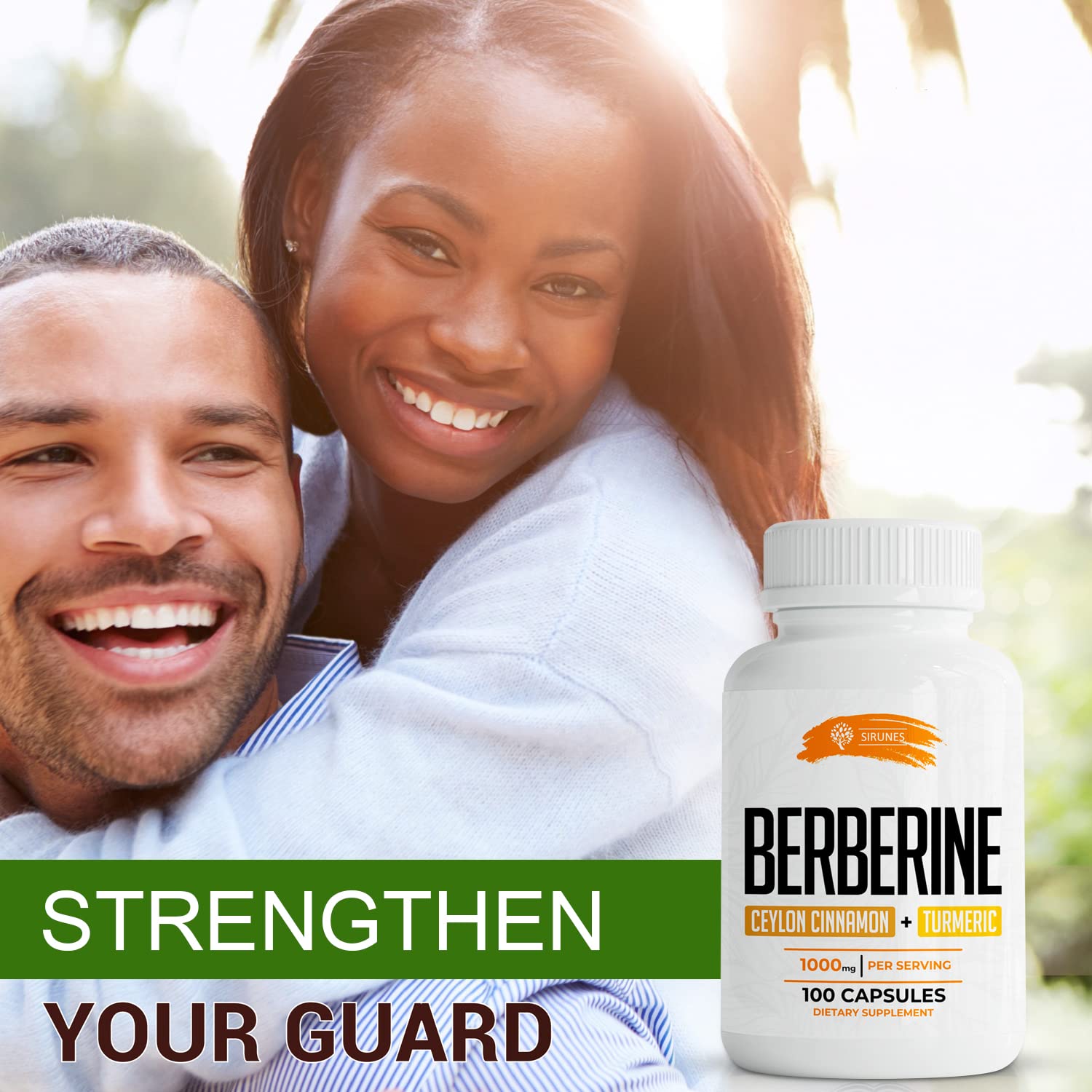 Emballage SIRUNES Berberine100 en rayon, design élégant et informatif sur l’étagère.