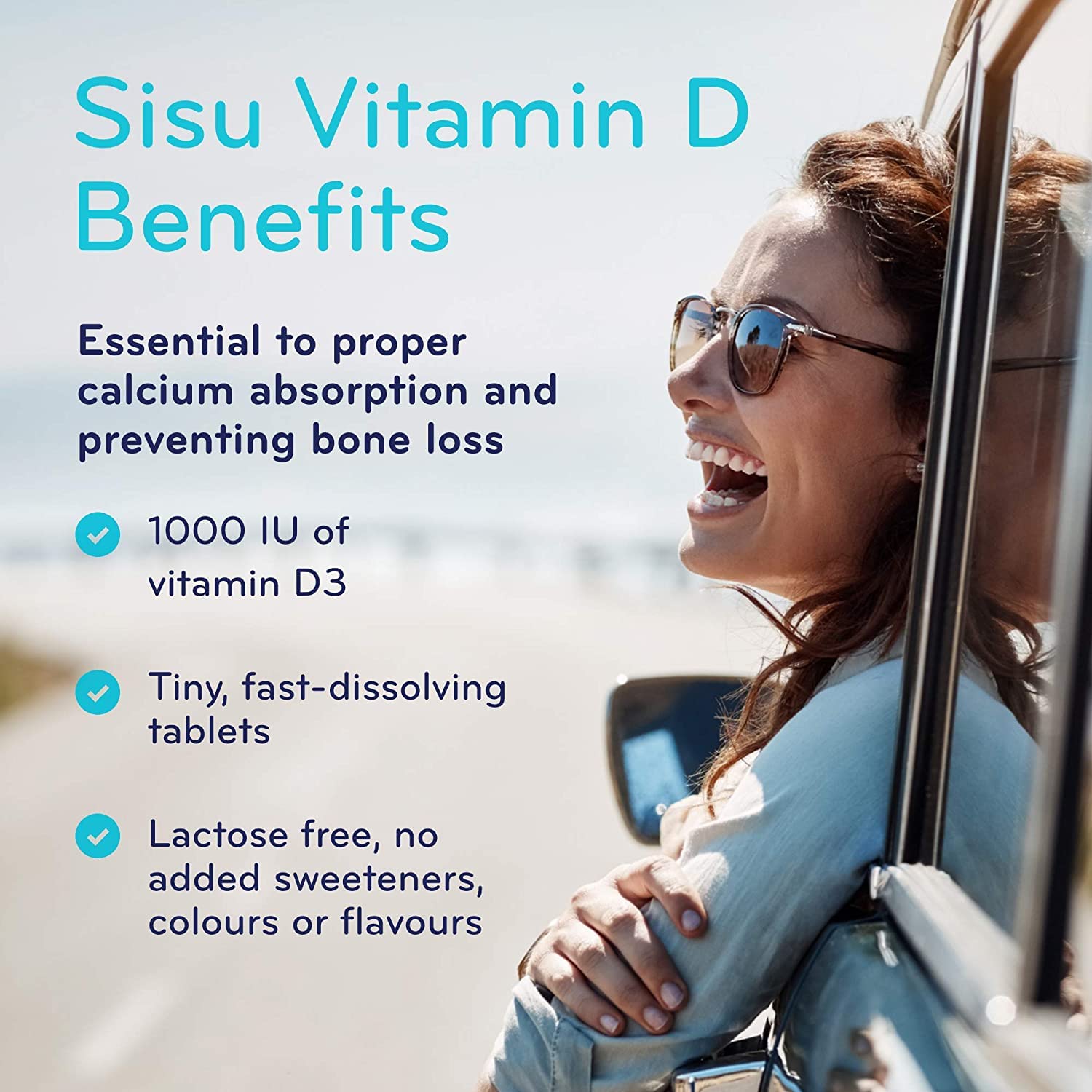 SISU Vitamine D 1000 UI – Comprimés faciles à avaler au quotidien.