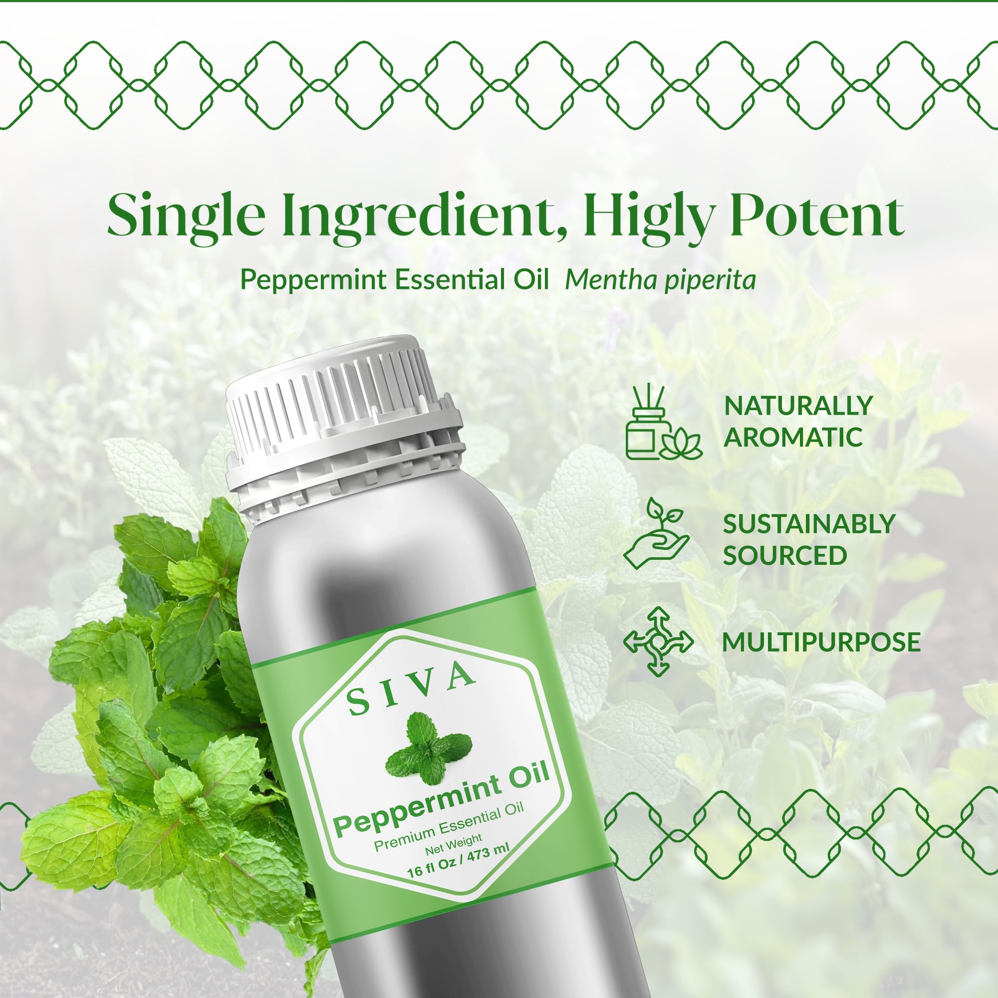 SIVA ORGANICS menthe à diluer pour soin peau doux et frais.