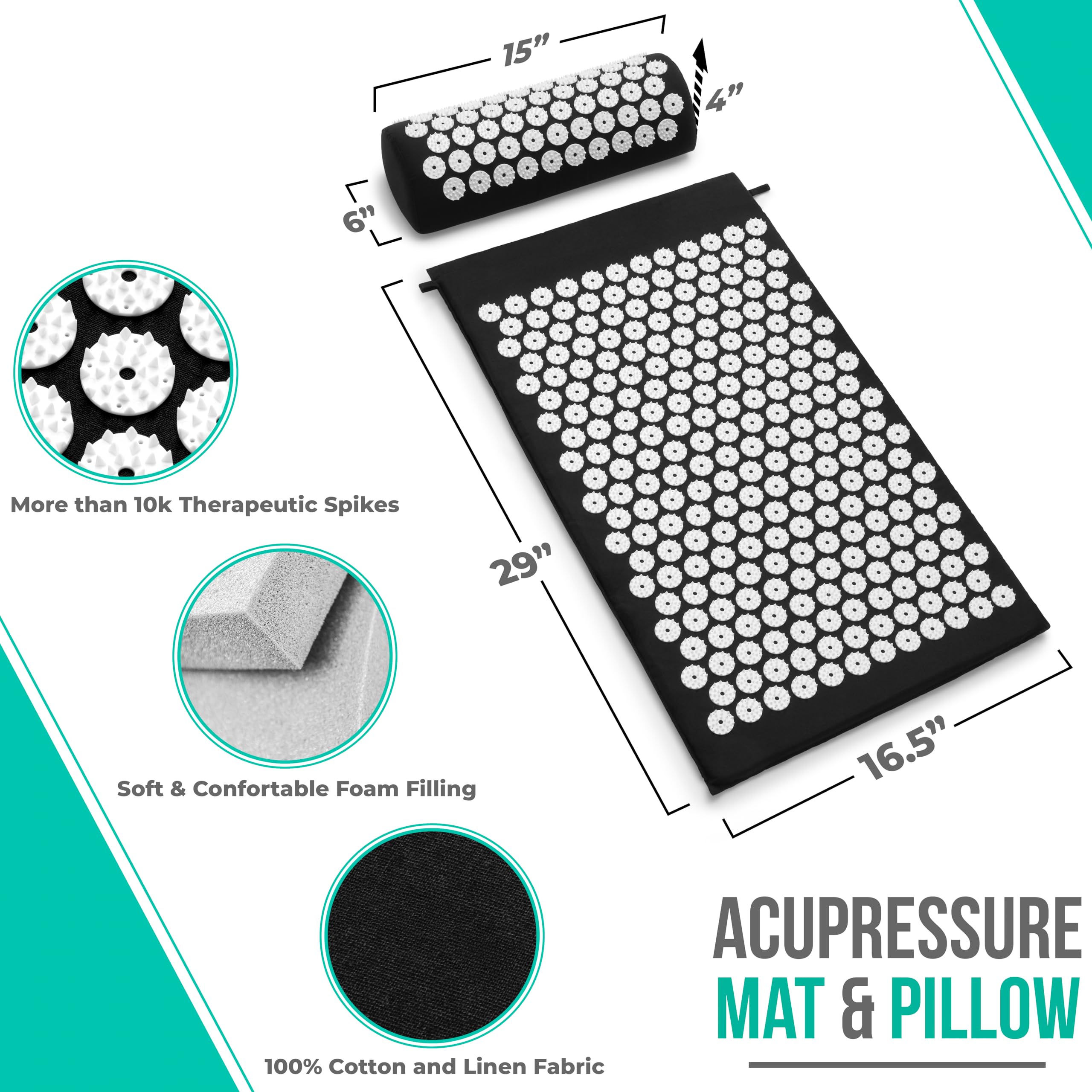 Coussin d'acupression Sivan pour la nuque, confort et soutien.