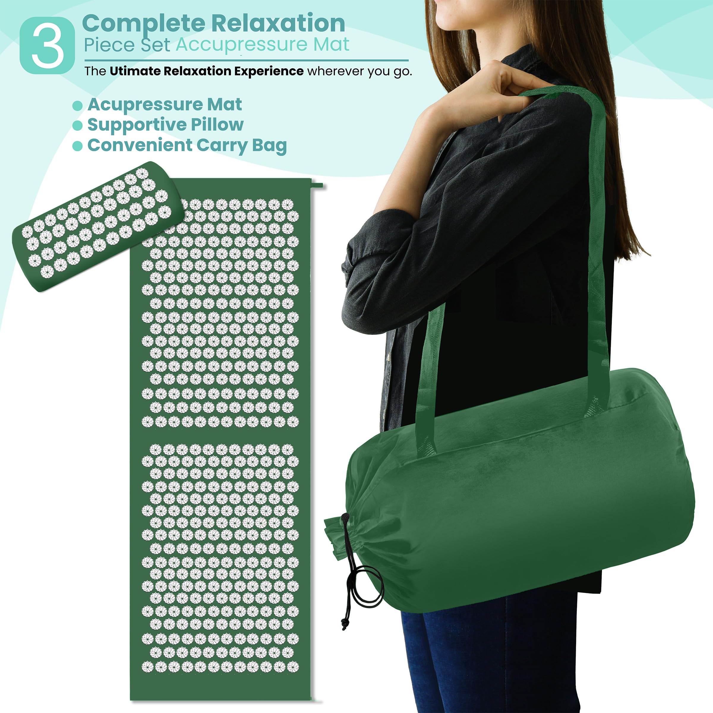 Sac de transport Sivan pour tapis et oreiller, déplacement facile.