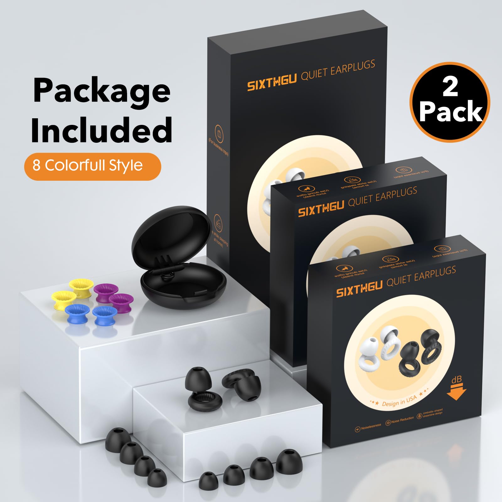 SixthGu bouchons d’oreille – embouts remplaçables et nettoyage facile