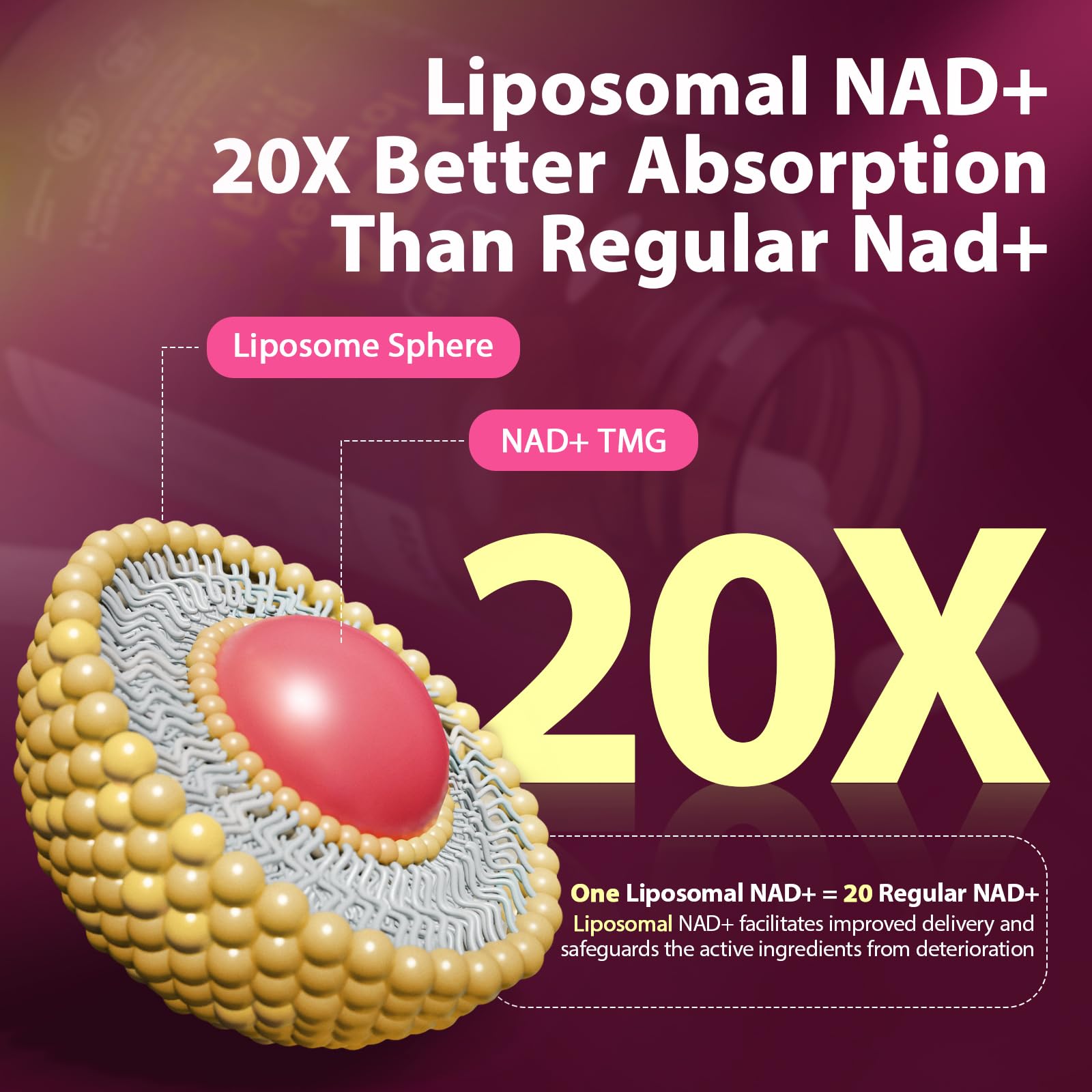 Sizyok NAD1100mg capsules dorées — format pratique quotidien.