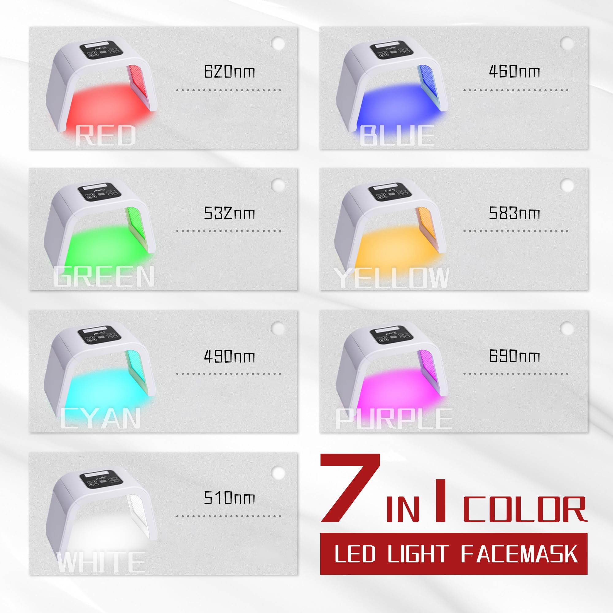 SJFEHLLD masque led visage sept couleurs pour routine beauté