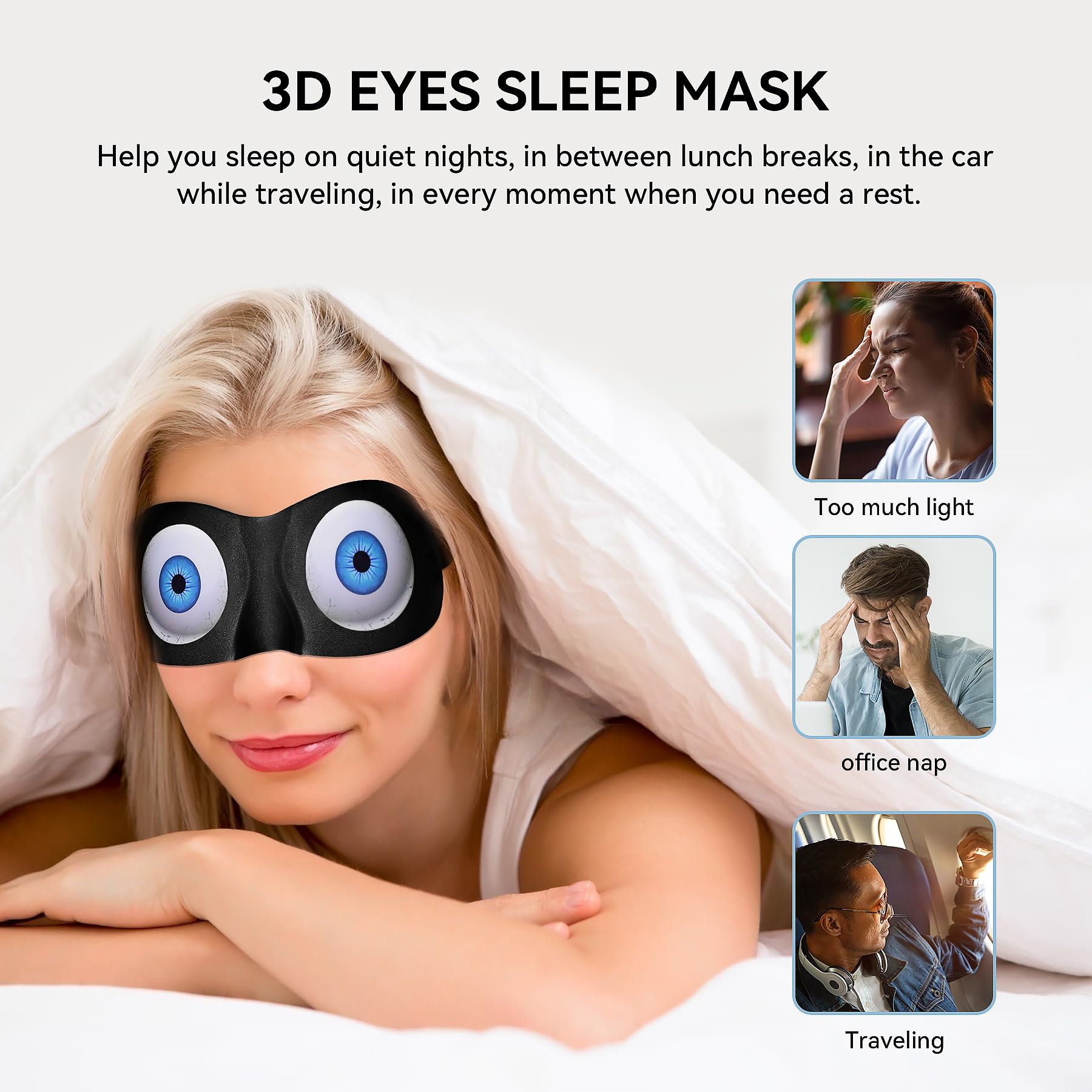 Masque SkiBeaut yeux, paire-double, parfait pour voyage et pauses.