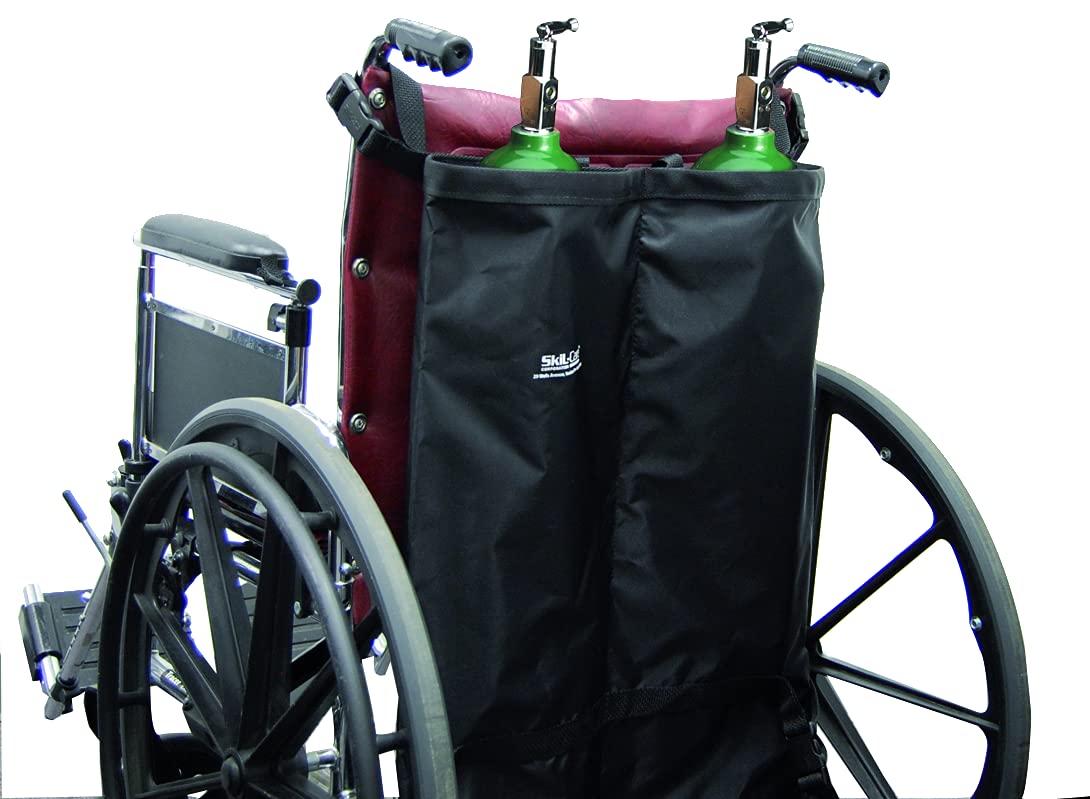 Skil-Care: support pour bouteilles d'oxygène à double réservoir, mobilité facilitée.