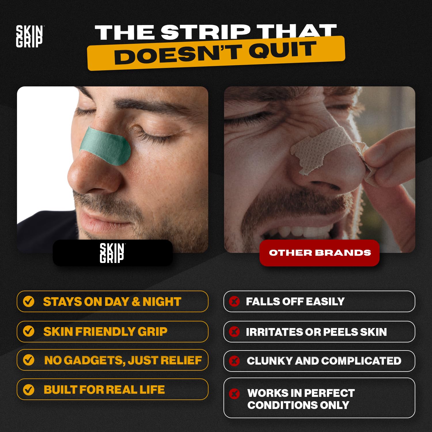 Skin Grip Strips boite 90 jours: fourniture durable pour les nuits.