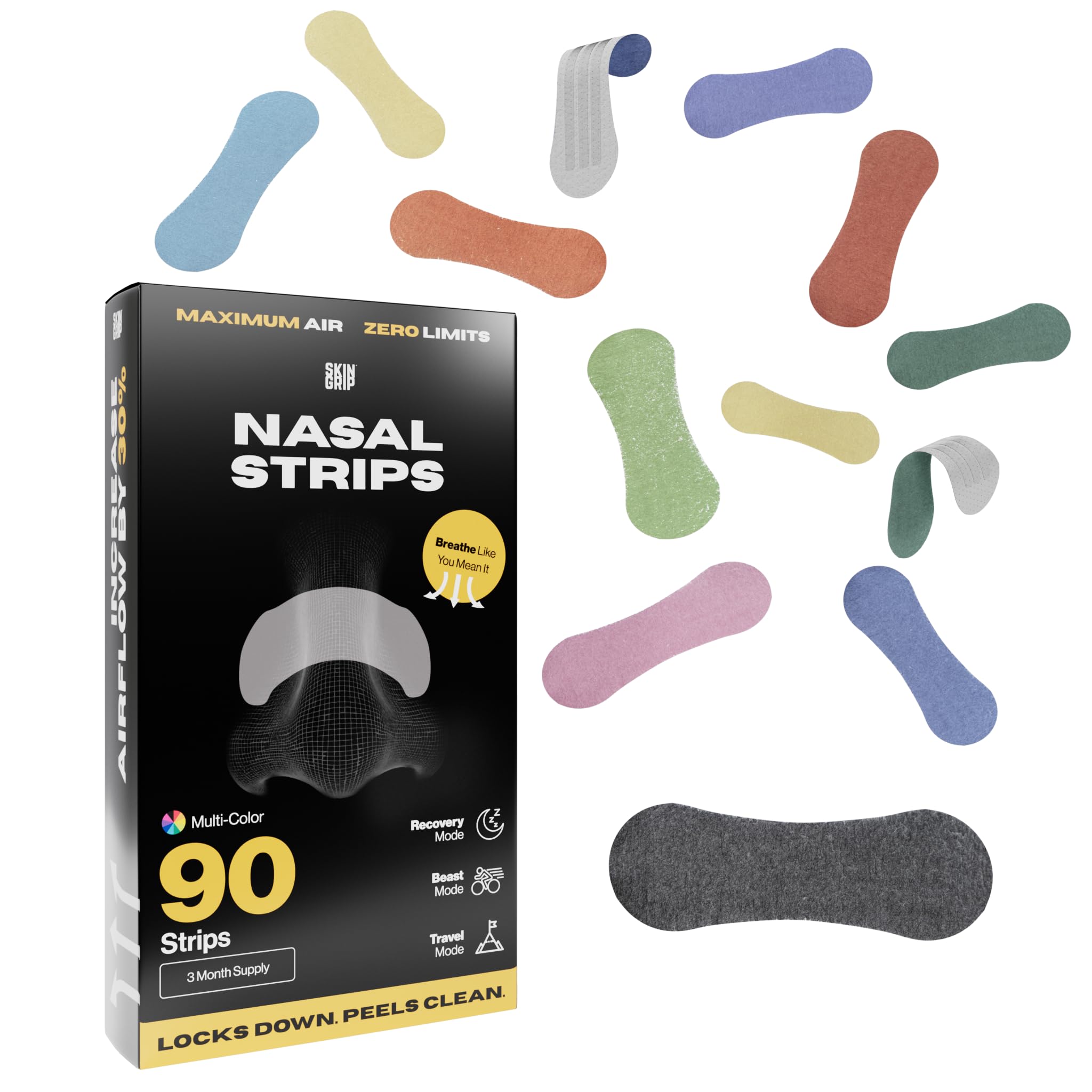 Skin Grip Strips emballage multi-couleurs: prêt pour votre routine nocturne.