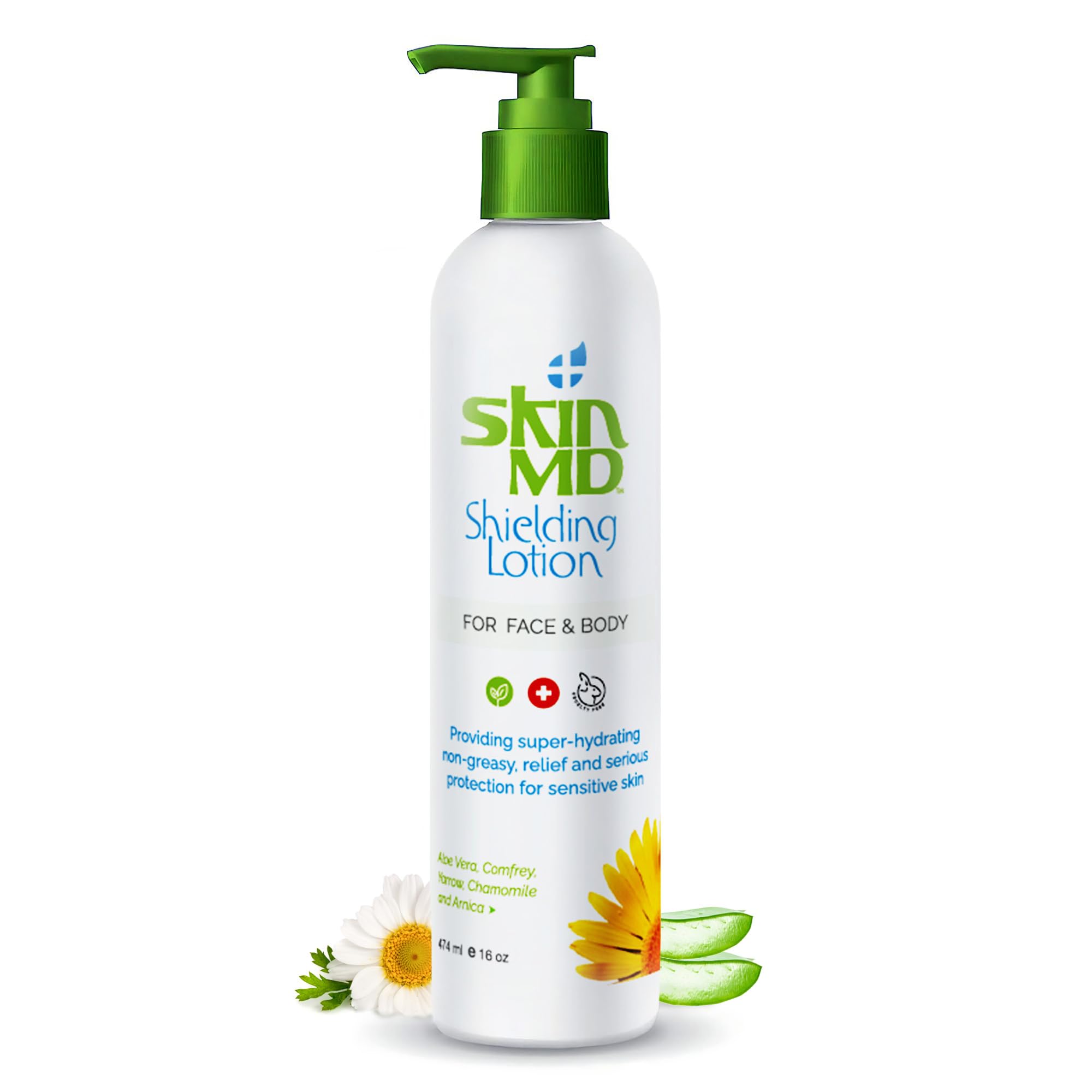 Skin MD Shielding Lotion - flacon 16oz, hydratation durable sans gras
