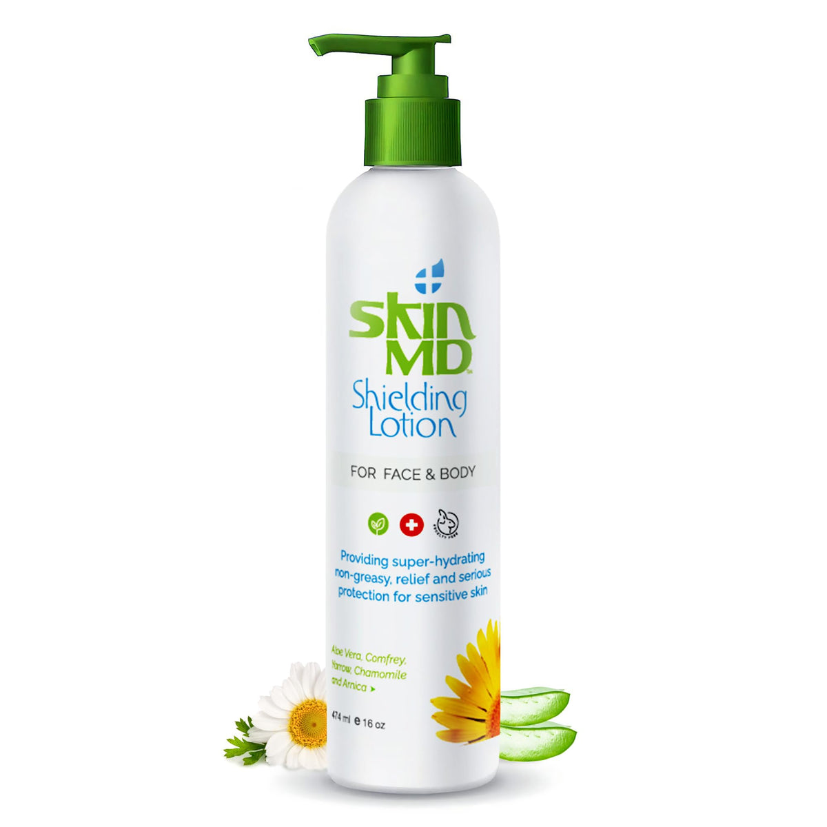 Skin MD Shielding Lotion - flacon 16oz, hydratation durable sans gras