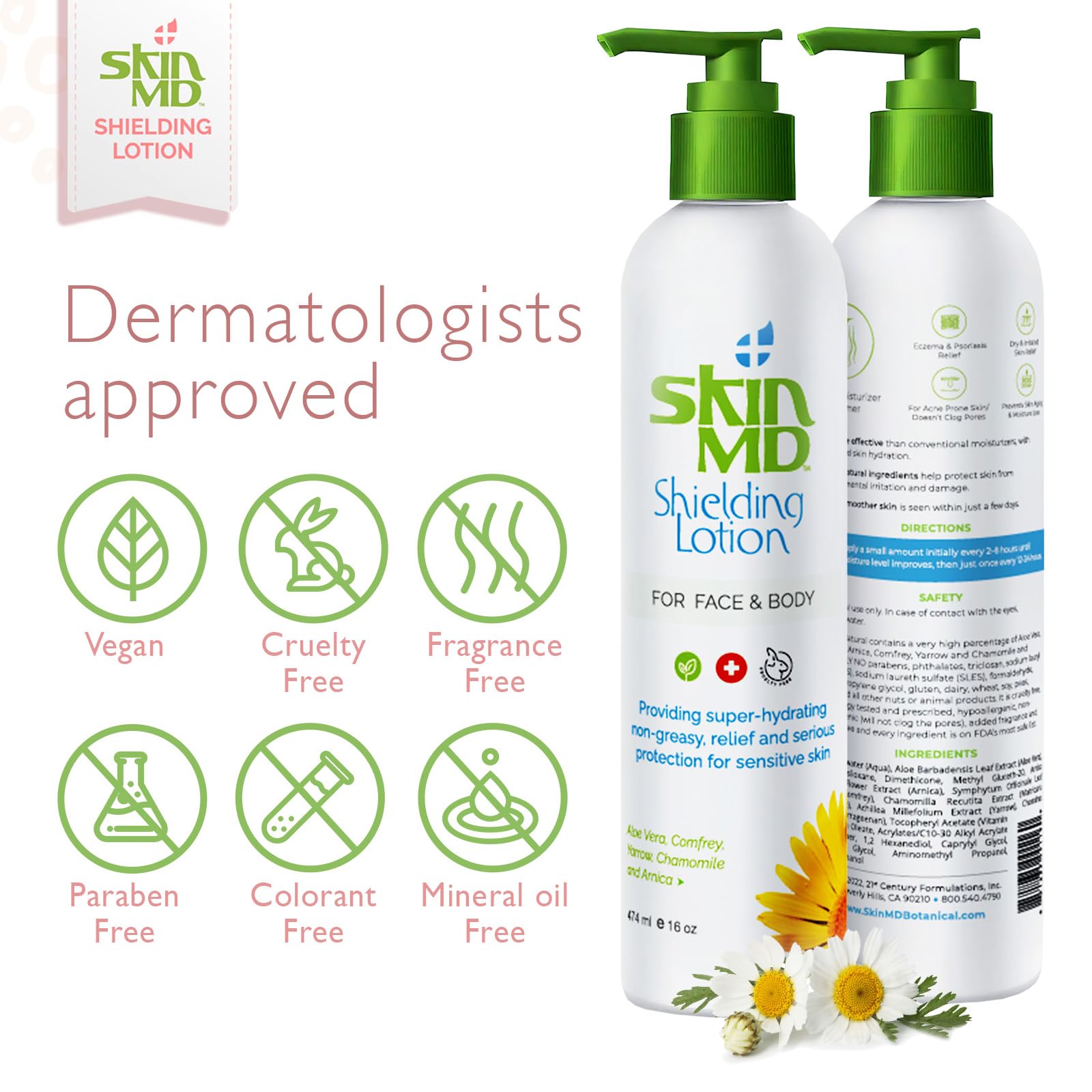 Produit hypoallergénique et non comédogène Skin MD Shielding Lotion