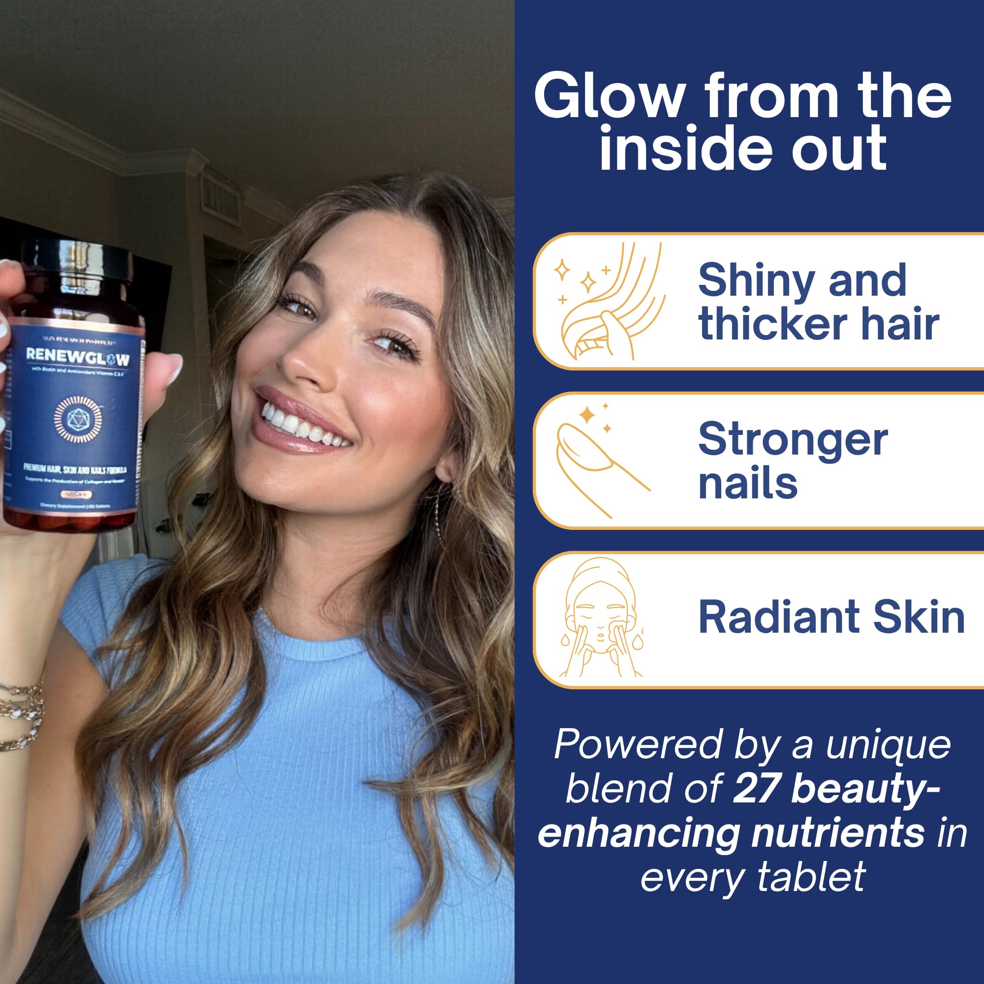 Renewglow – peau éclatante et ongles résistants grâce aux nutriments clés