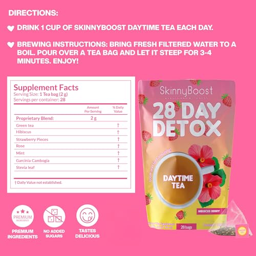 Thé detox SkinnyBoost Soir : infusion légère pour une digestion douce en soirée.