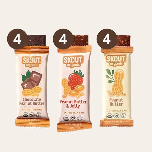 Barre proteine Skout portable, idéale pour sport et trajets.