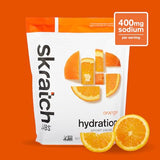 Dosette de poudre Skratch Labs Hydration Orange pour préparation rapide.