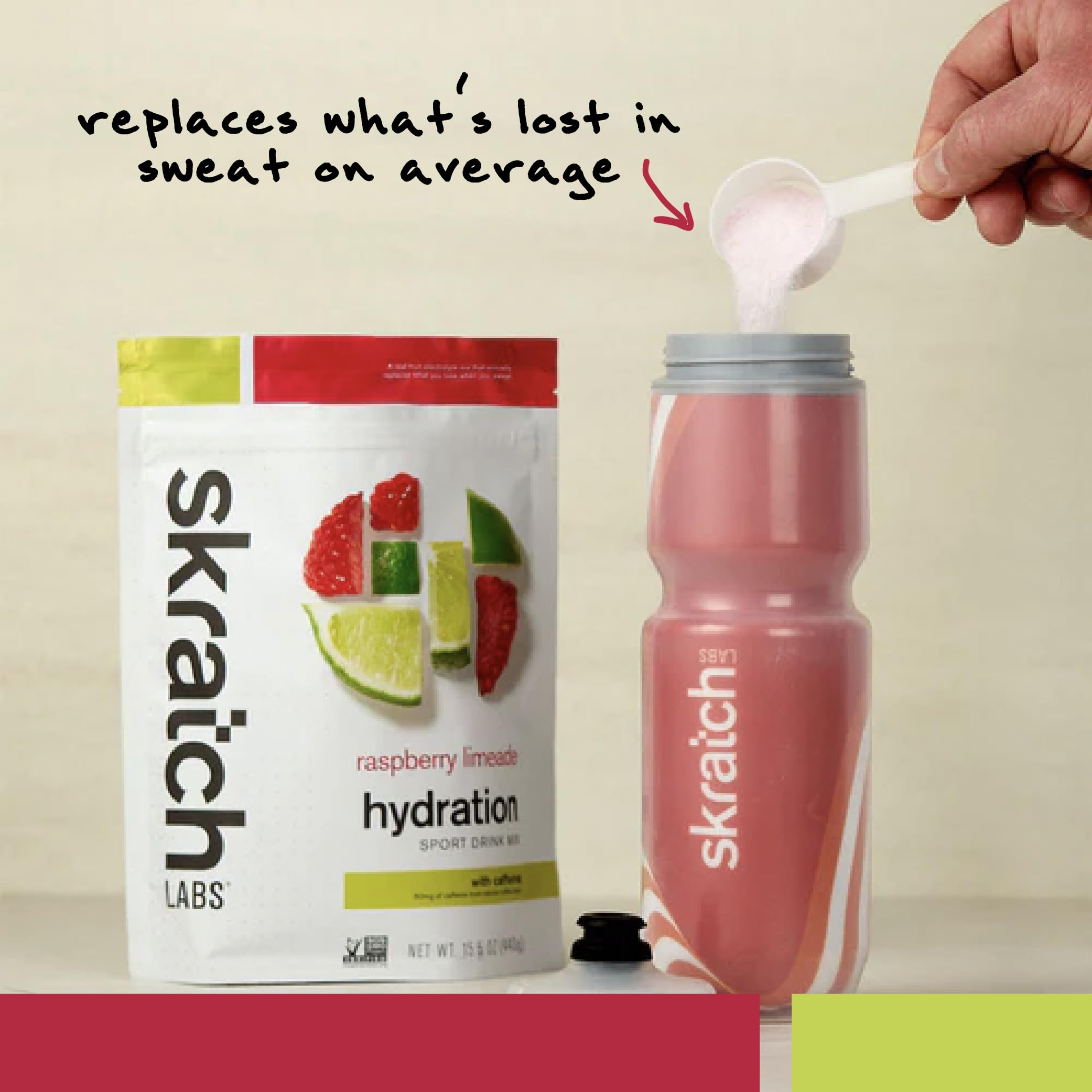 Skratch Labs Hydration etiquette framboise-limeade, étiquette claire et saveur naturelle