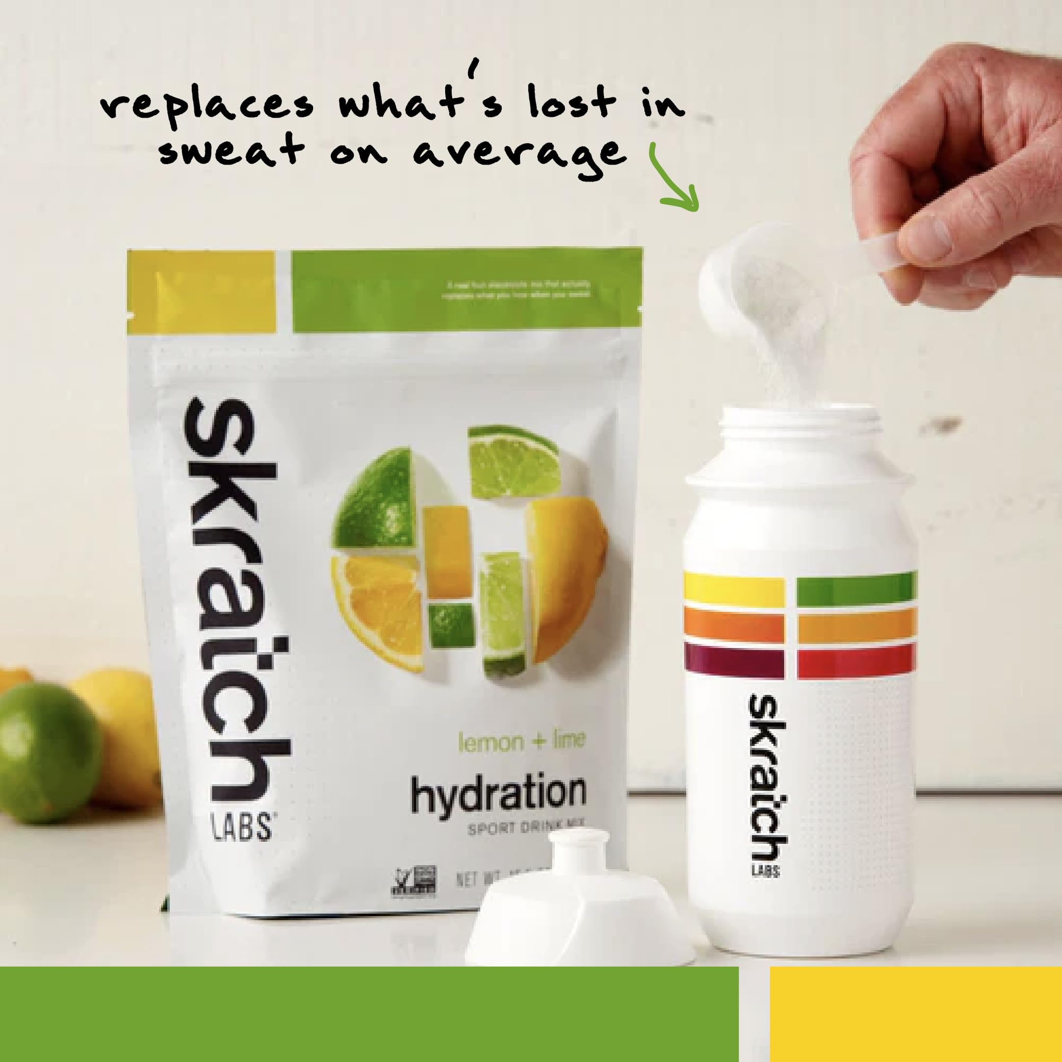 Athlète en action utilisant la poudre Skratch Labs Hydration pendant l'entraînement