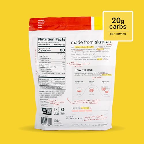 Préparation de Skratch Labs Hydration Poudre dans l'eau, dissolution facile