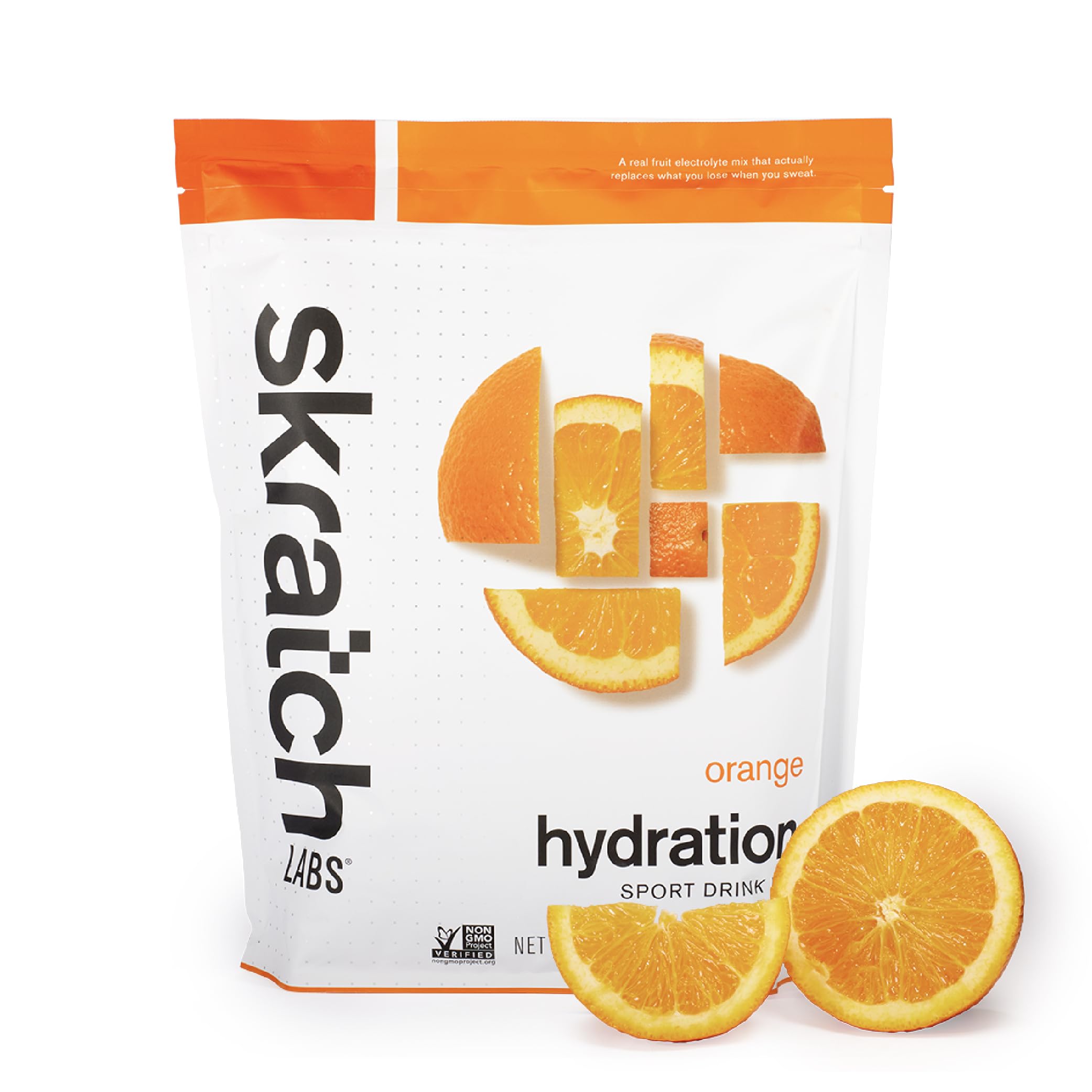 Skratch Labs Hydration Orange en bouteille prête à l’emploi après l’entraînement.