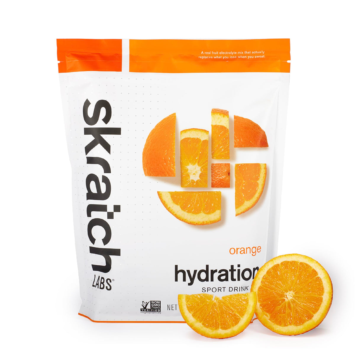 Skratch Labs Hydration Orange en bouteille prête à l’emploi après l’entraînement.