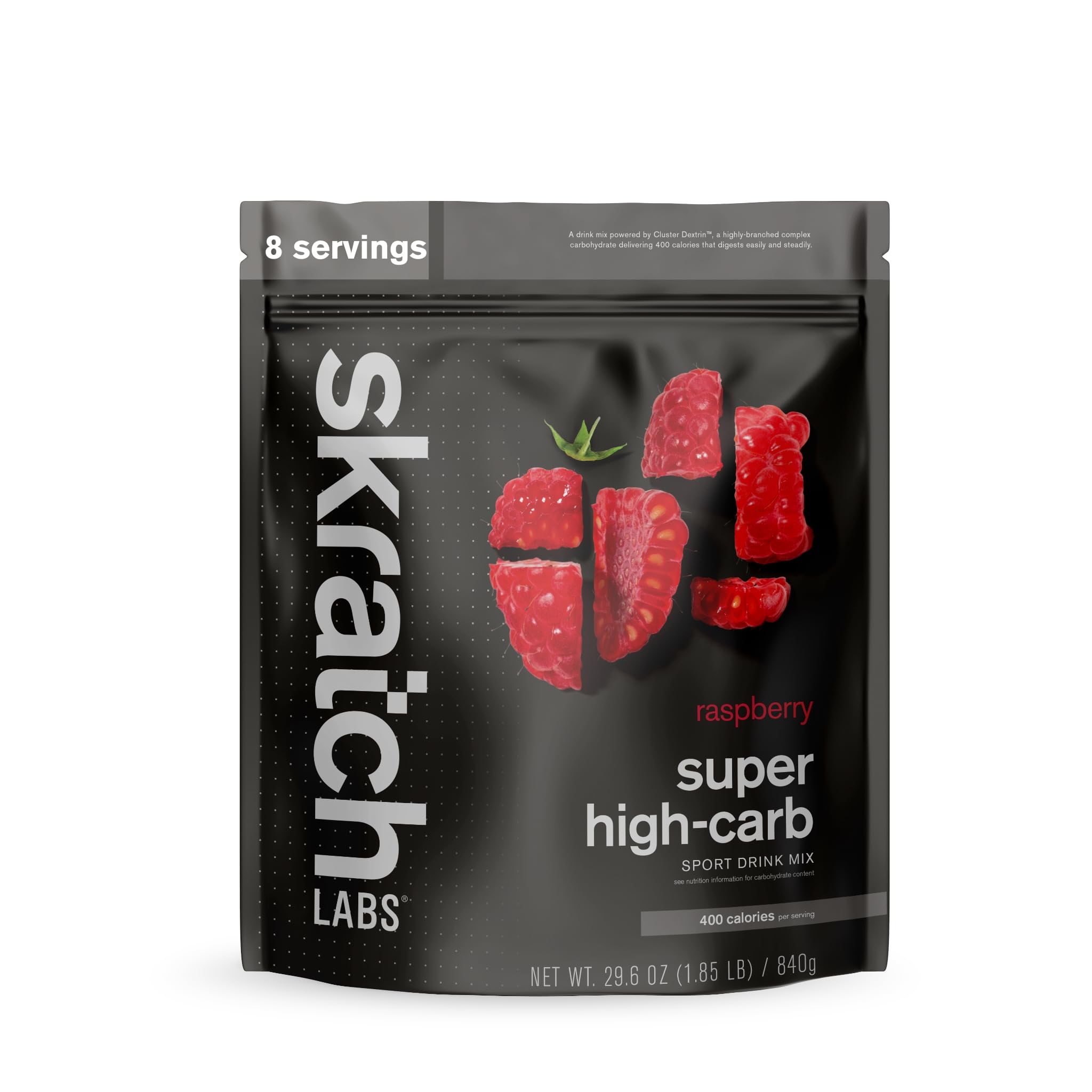 Skratch Labs poudre hydratation haute glucides framboise, énergie durable pendant l'entraînement