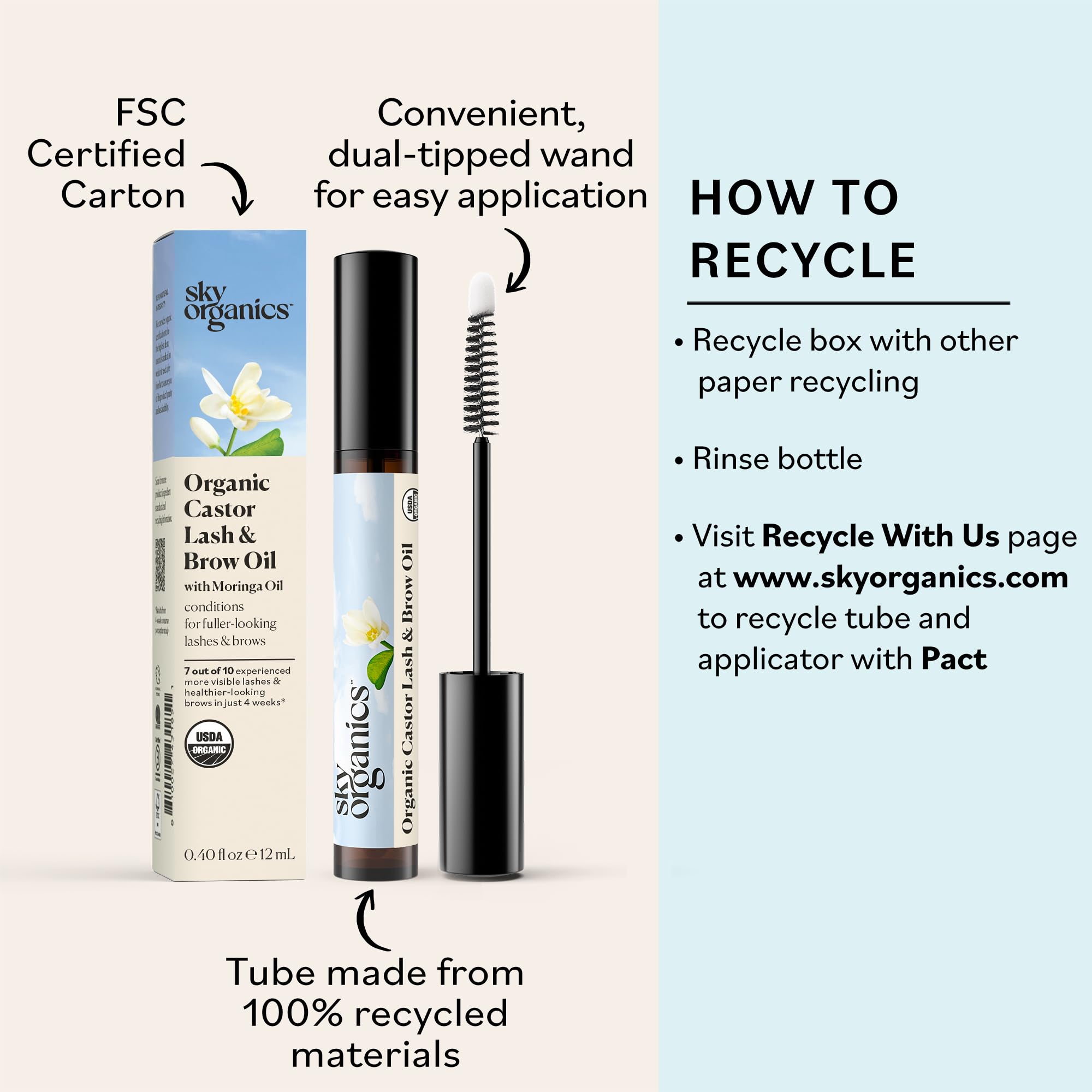 Sky Organics cadeau bien-être soin cils-sourcils à offrir.