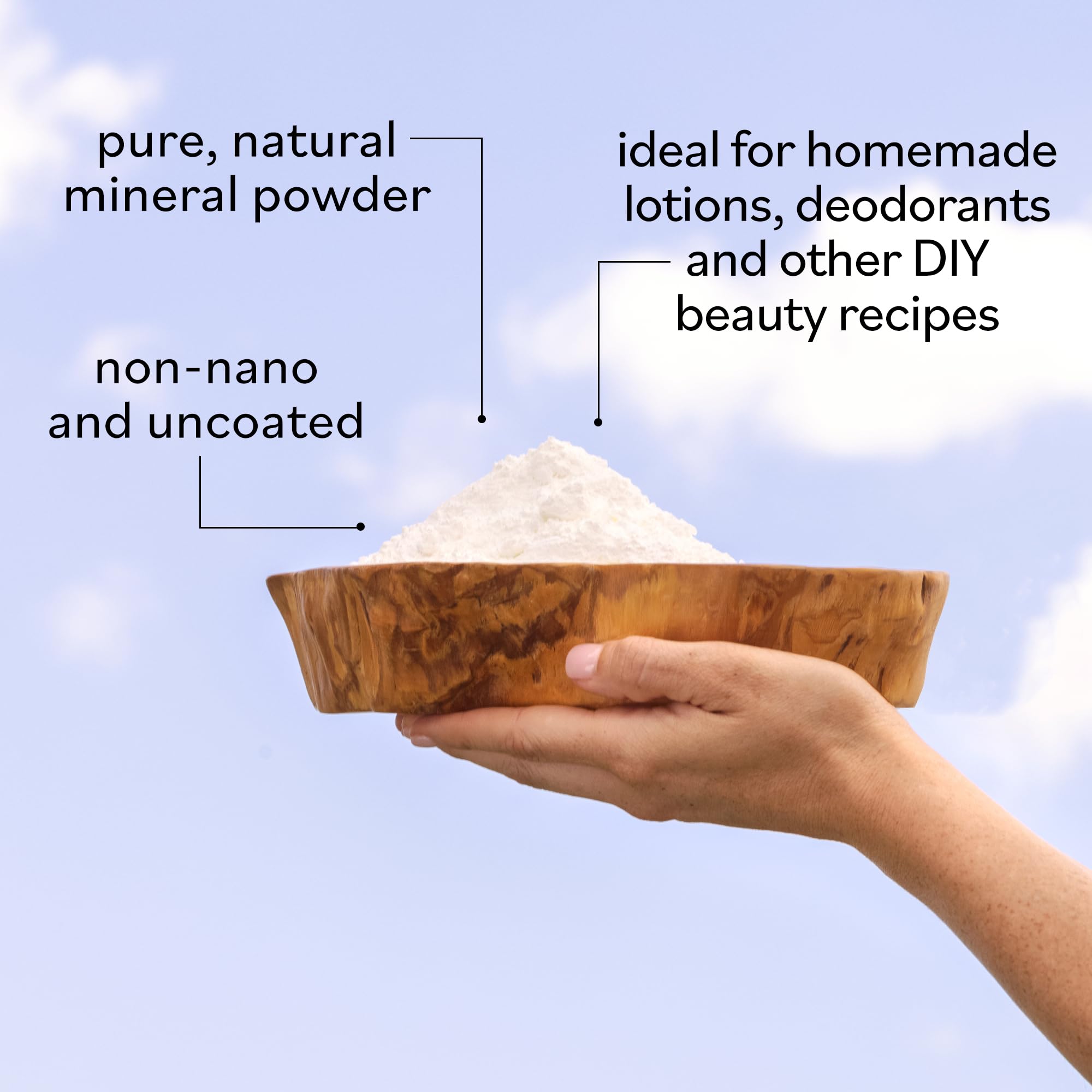 Utilisation pratique dans les préparations beauté maison avec Sky Organics poudre oxyde zinc.
