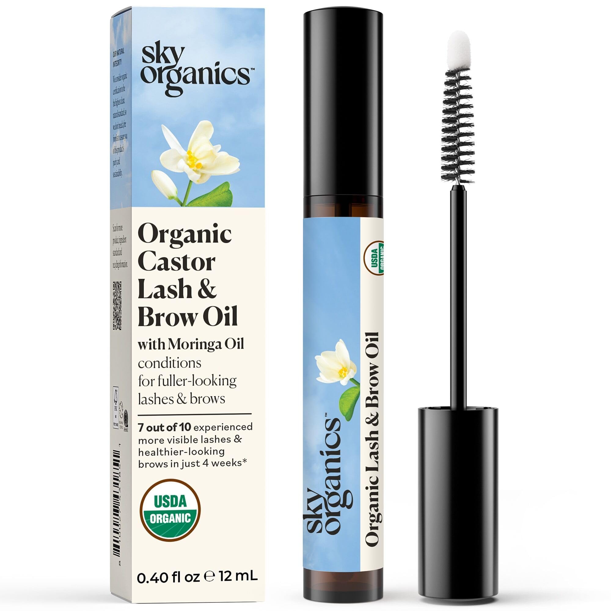Sky Organics sérum cils-sourcils bio, fortifie dès la racine.